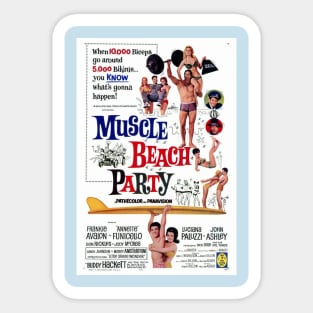 Vintage Movie - Muscle Beach Party Poster Sticker